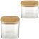 VD25062 pote vidro borda arredo  2 potes 900 750